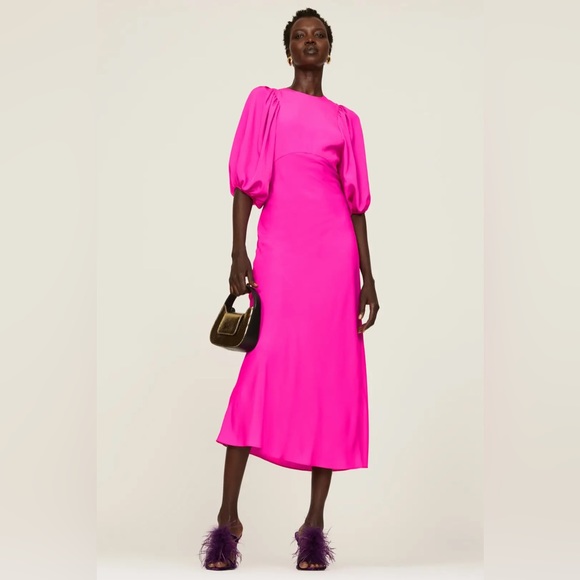Les ReveriesPuff Sleeve Bias Dress